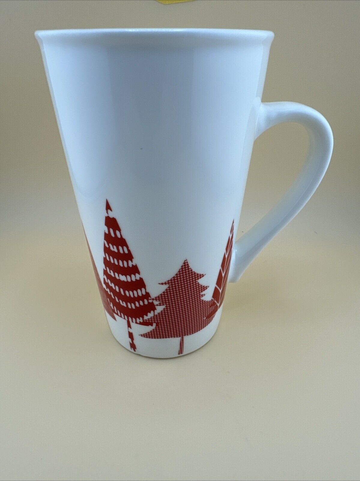 Starbucks Christmas Trees Ceramic Travel Mug Handle Lid 14 oz