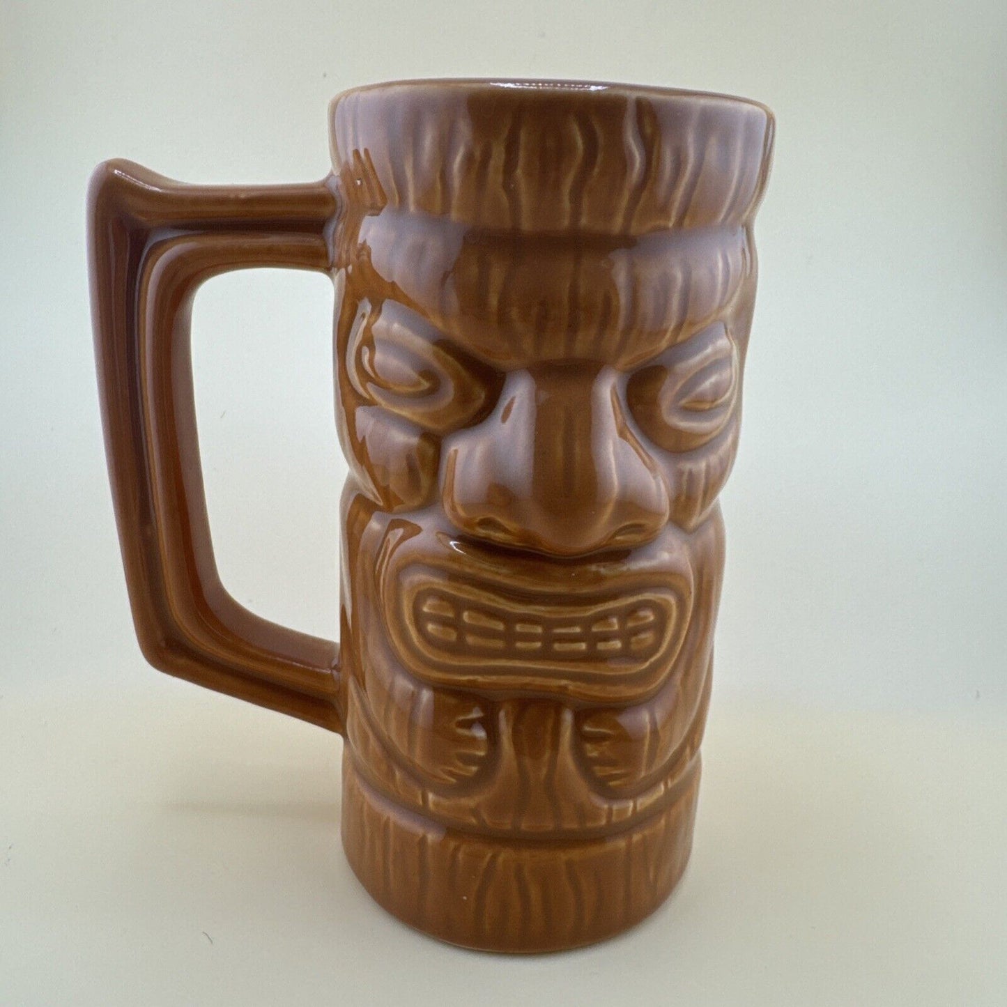 Don Q Tall Ceramic Tiki Mug w Handle Made By Ceramic Source In USA 16 oz