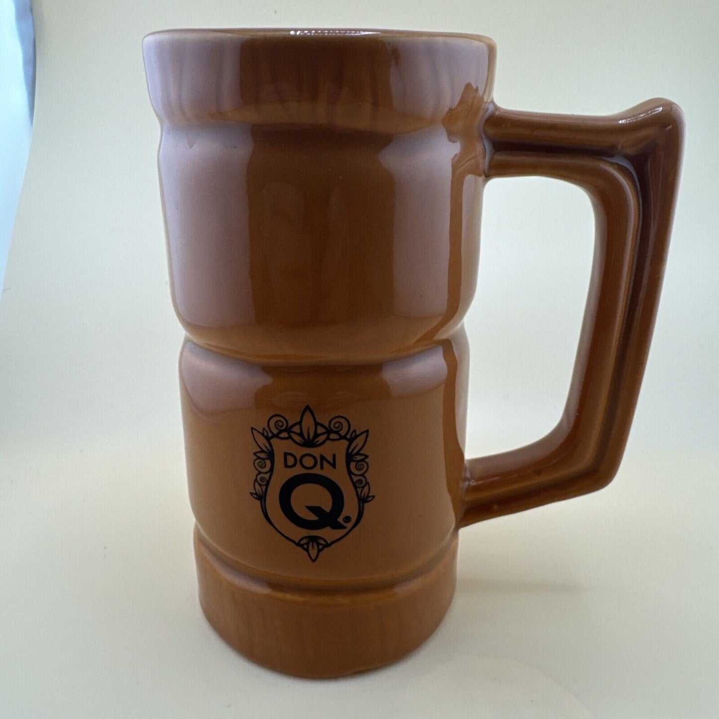 Don Q Tall Ceramic Tiki Mug w Handle Made By Ceramic Source In USA 16 oz