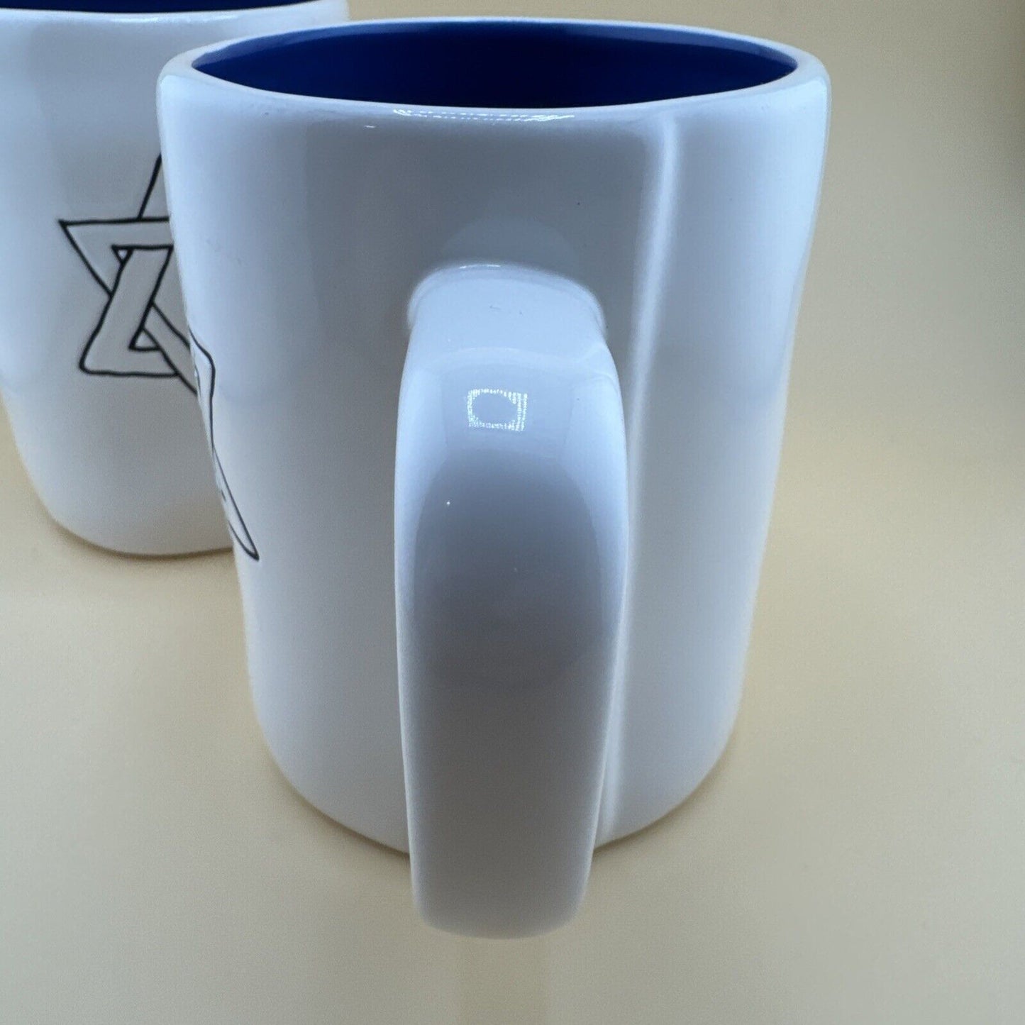 (2) Rae Dunn Star of David Mugs pair