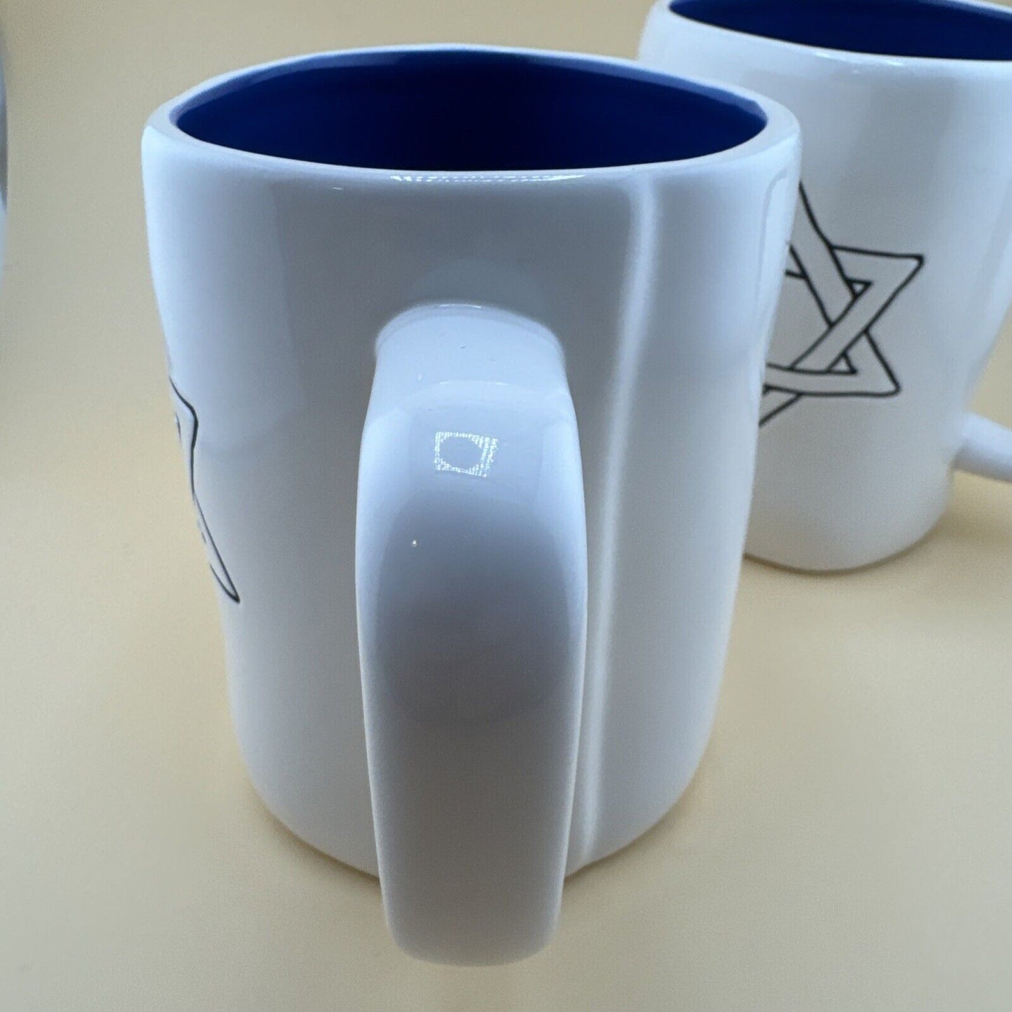 (2) Rae Dunn Star of David Mugs pair
