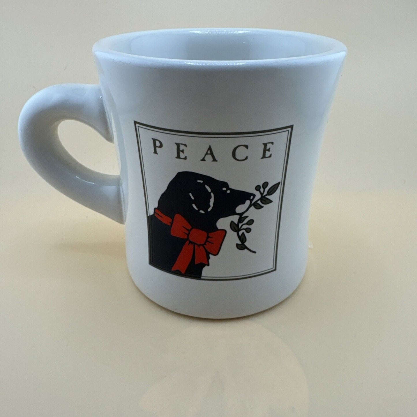 Black Dog Cafe Cape Cod Coffee Mug Cup Labrador Retriever Wet Nose and Red Bow
