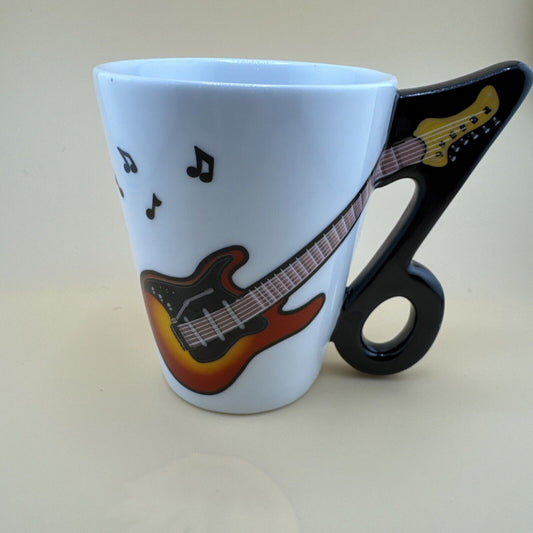 Electric Guitar Fender Style Musical Note Ceramic Coffee Tea Cup Mug Rock