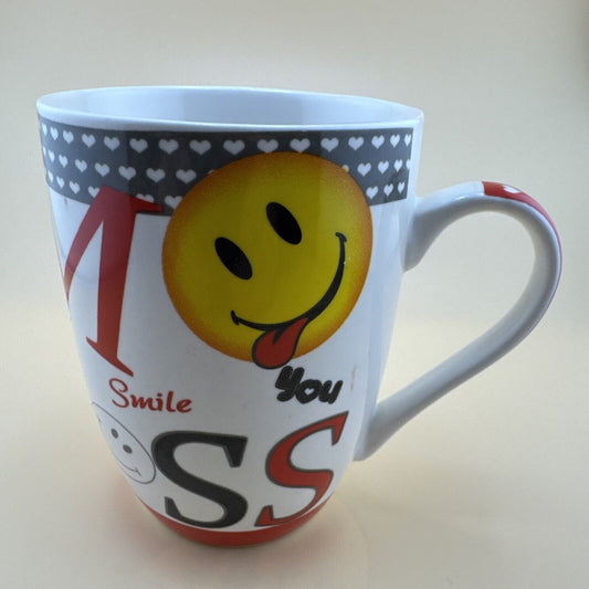 Vintage Kiss You Emoji Mug Hearts