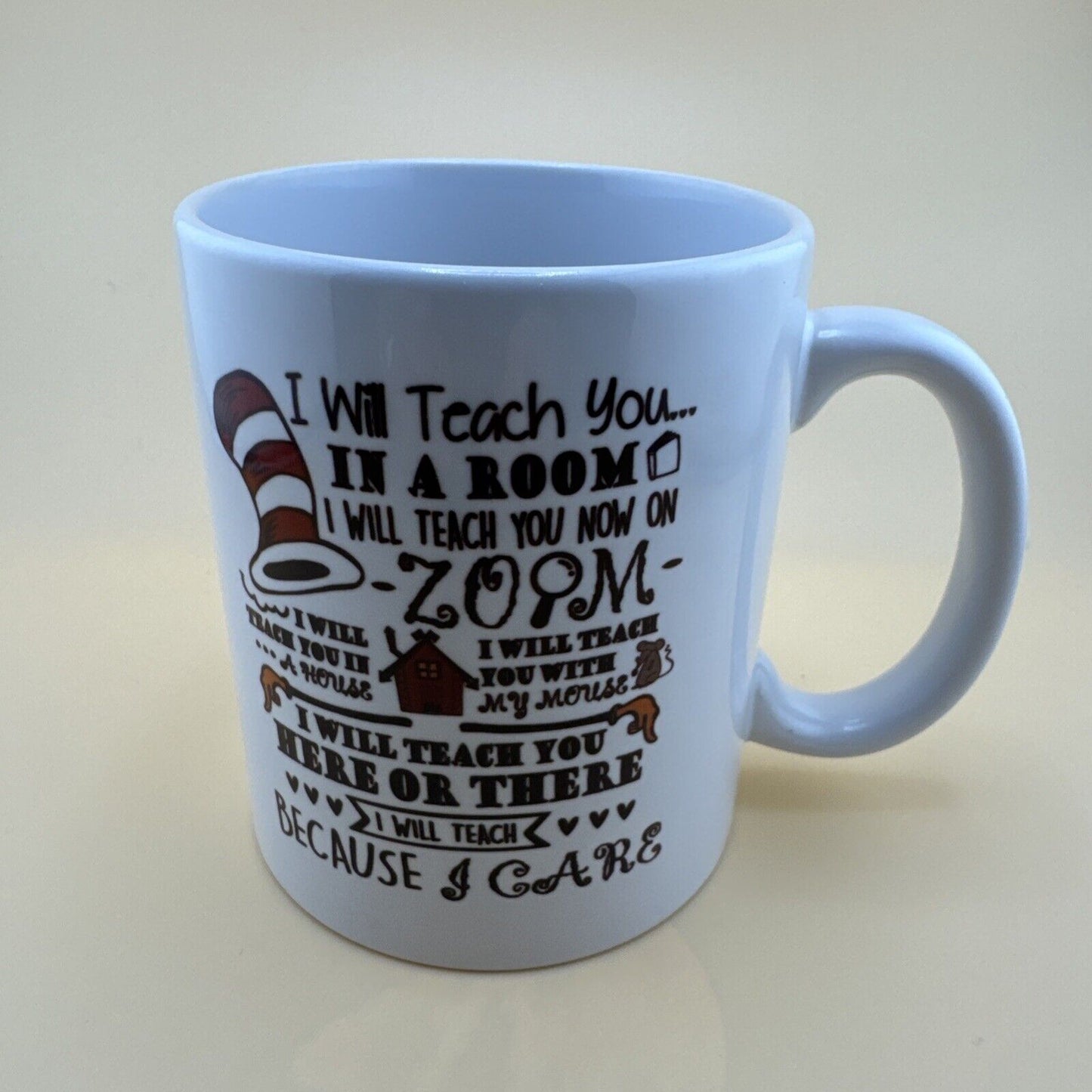 Dr Seuss Inspired Teacher Mug Distance Learning Zoom Teacher Daycare 11oz E19tjx