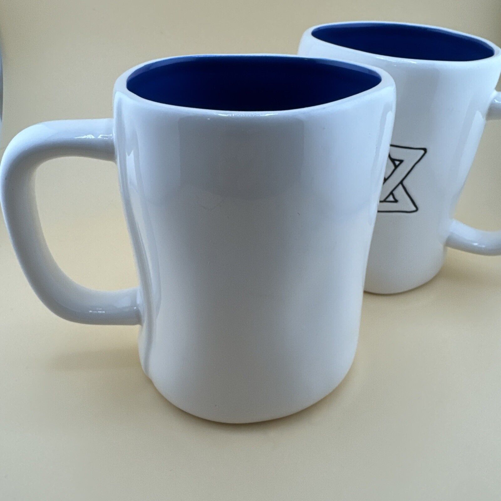 (2) Rae Dunn Star of David Mugs pair