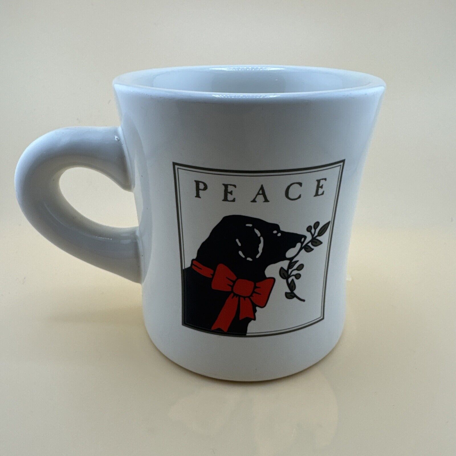 Black Dog Cafe Cape Cod Coffee Mug Cup Labrador Retriever Wet Nose and Red Bow