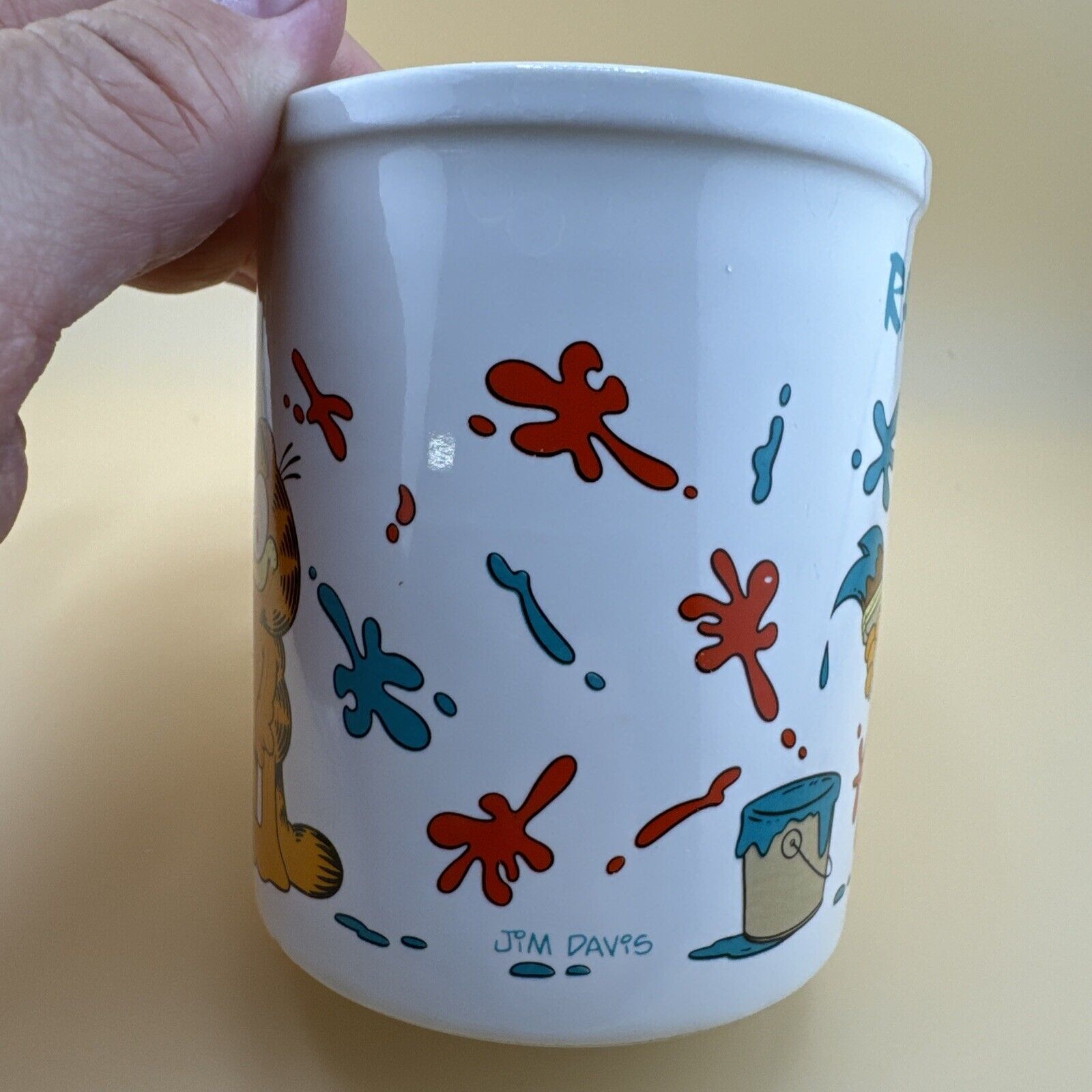 1978 Vintage Garfield Paint Painting "RAY" Mug By Jim Davis Coffee Cup Rare