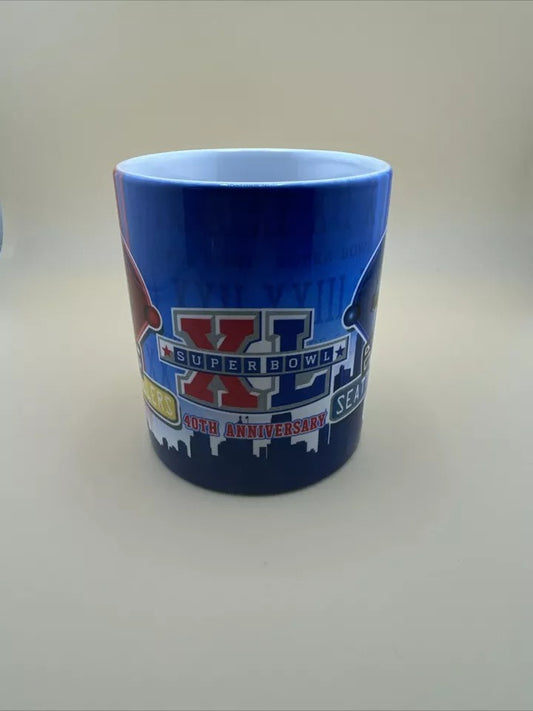 NFL Super Bowl XL Steelers Seahawks  Mug Coffee Tea Cup-40th Anniversary