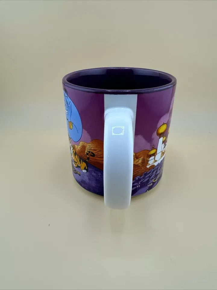 DISNEY ALADDIN Coffee Mug 90s Genie Jasmine Jafar Raja Abu