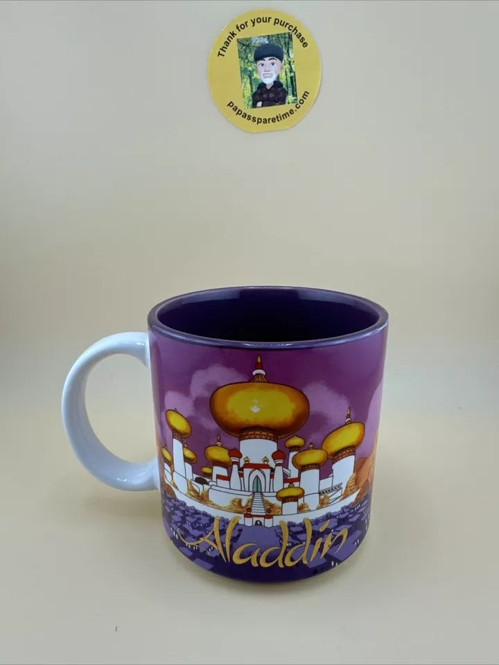 DISNEY ALADDIN Coffee Mug 90s Genie Jasmine Jafar Raja Abu